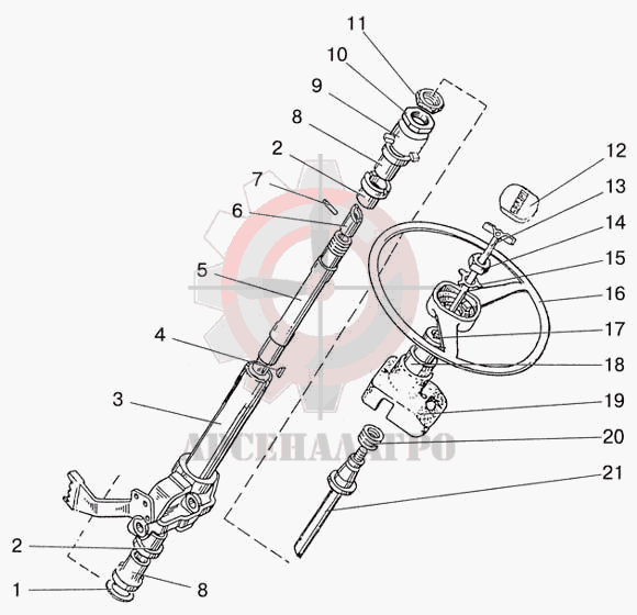 Рулевая колонка нового образца мтз